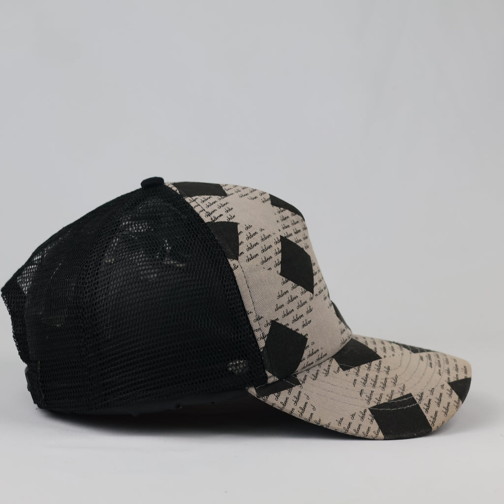 Thrifted Graphic Script Mesh Trucker Cap | Adjustable 54-58 cm