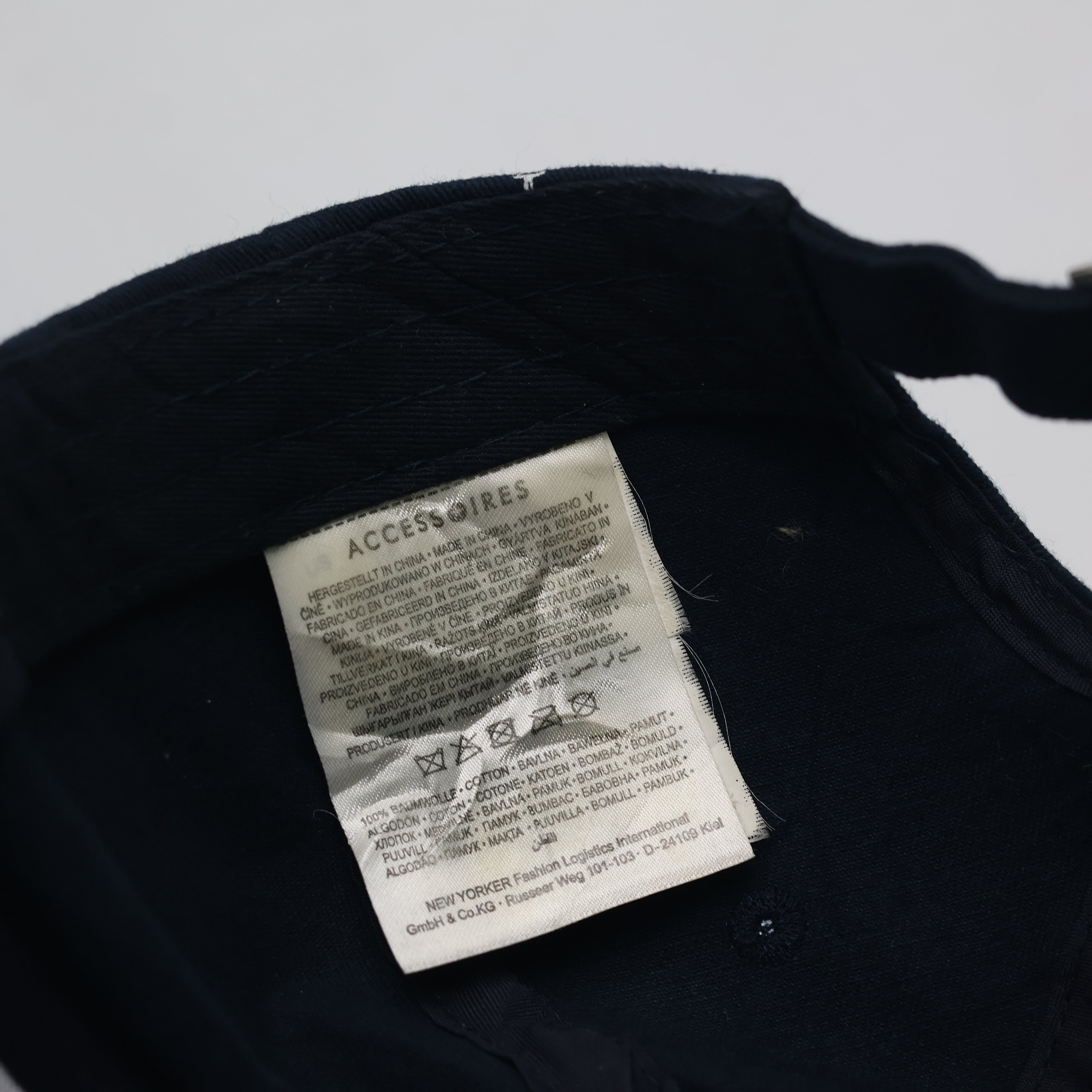 Thrifted Navy Blue Anchor & Polka Dot Cap | Adjustable 57-59 cm