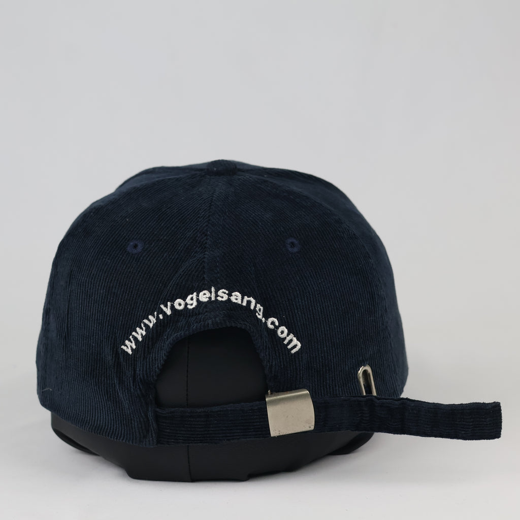 Thrifted Navy Blue Corduroy Cap | Brown Faux Suede Brim