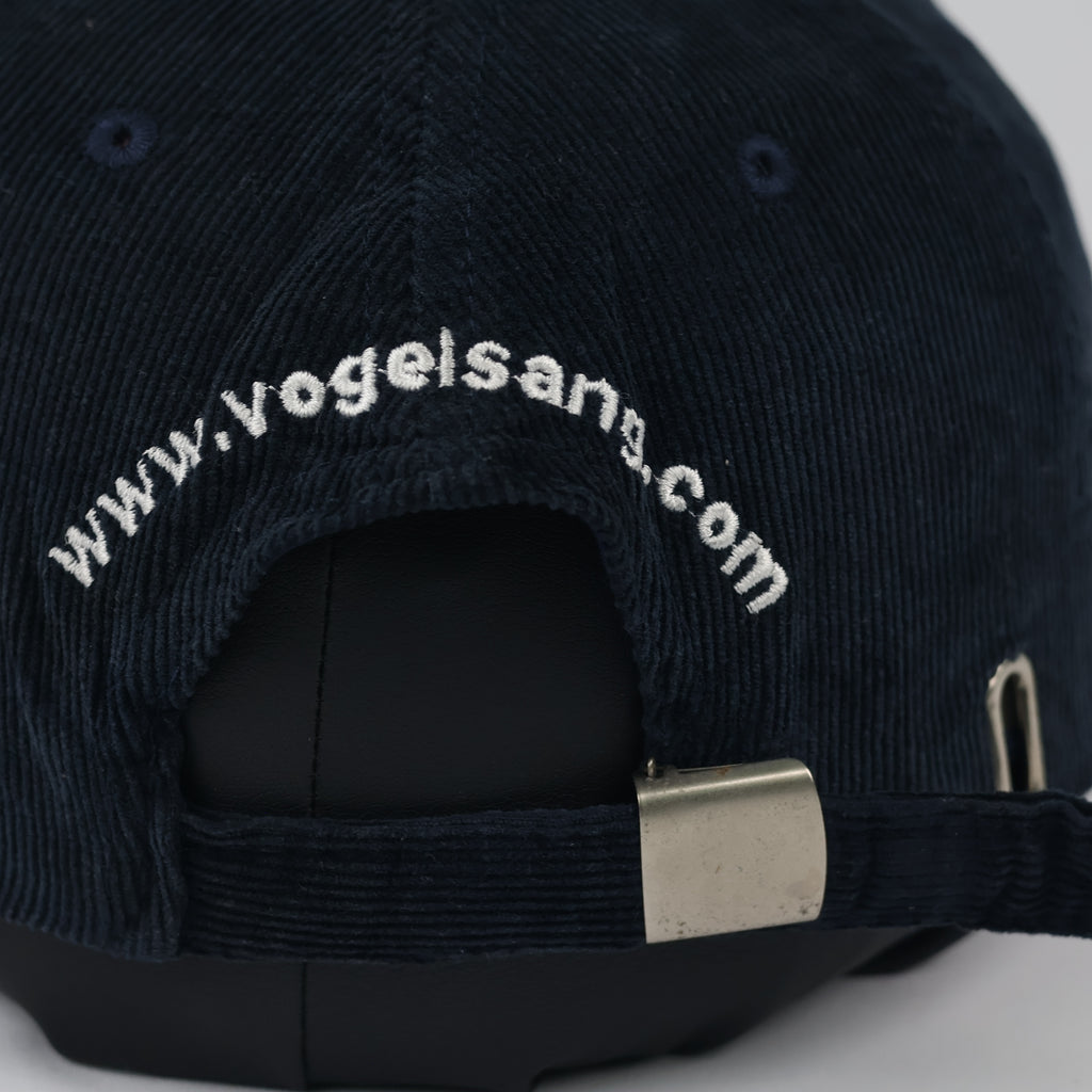 Thrifted Navy Blue Corduroy Cap | Brown Faux Suede Brim