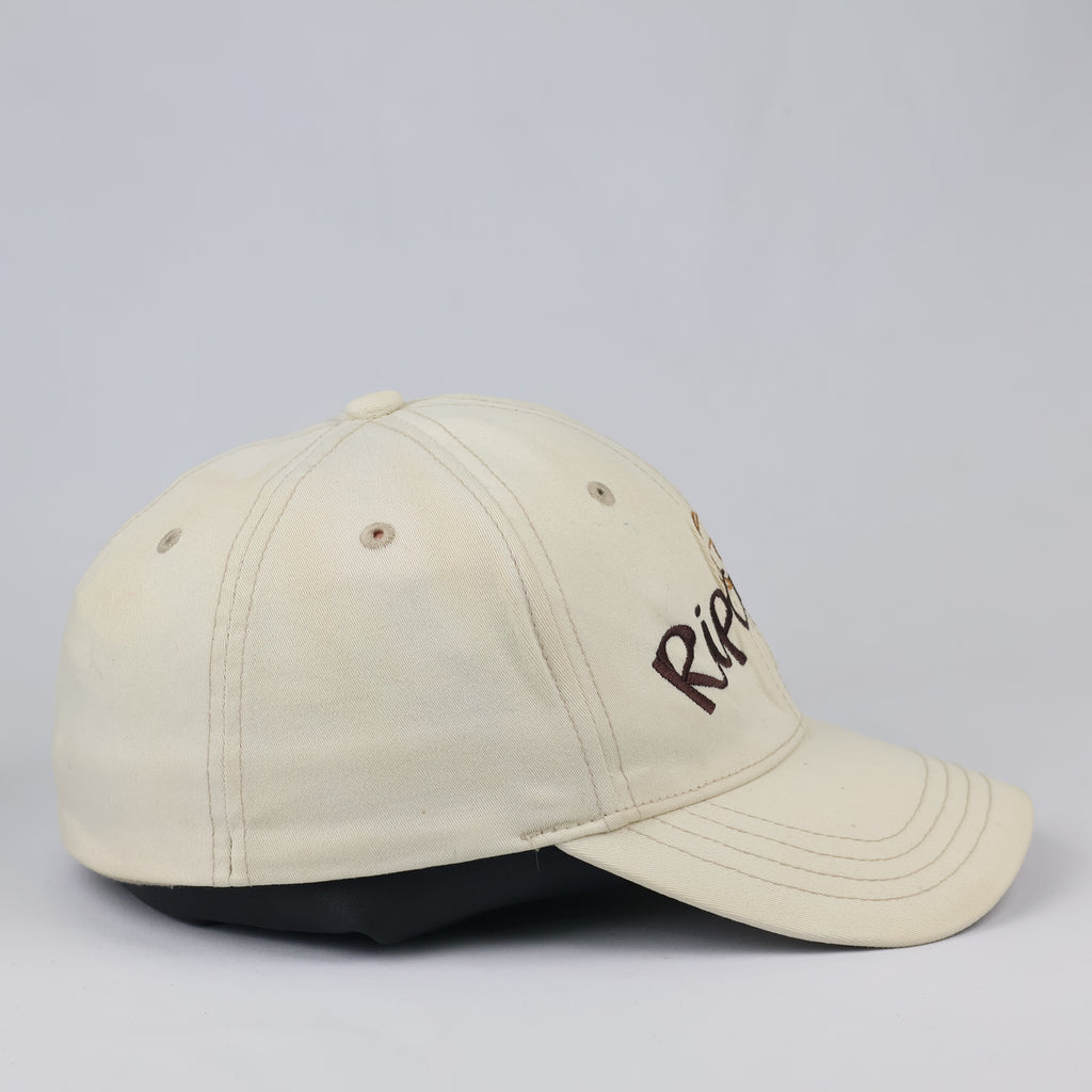 Thrifted Rip Curl Unifit Spellout Hat | Off-White Stretch Fit