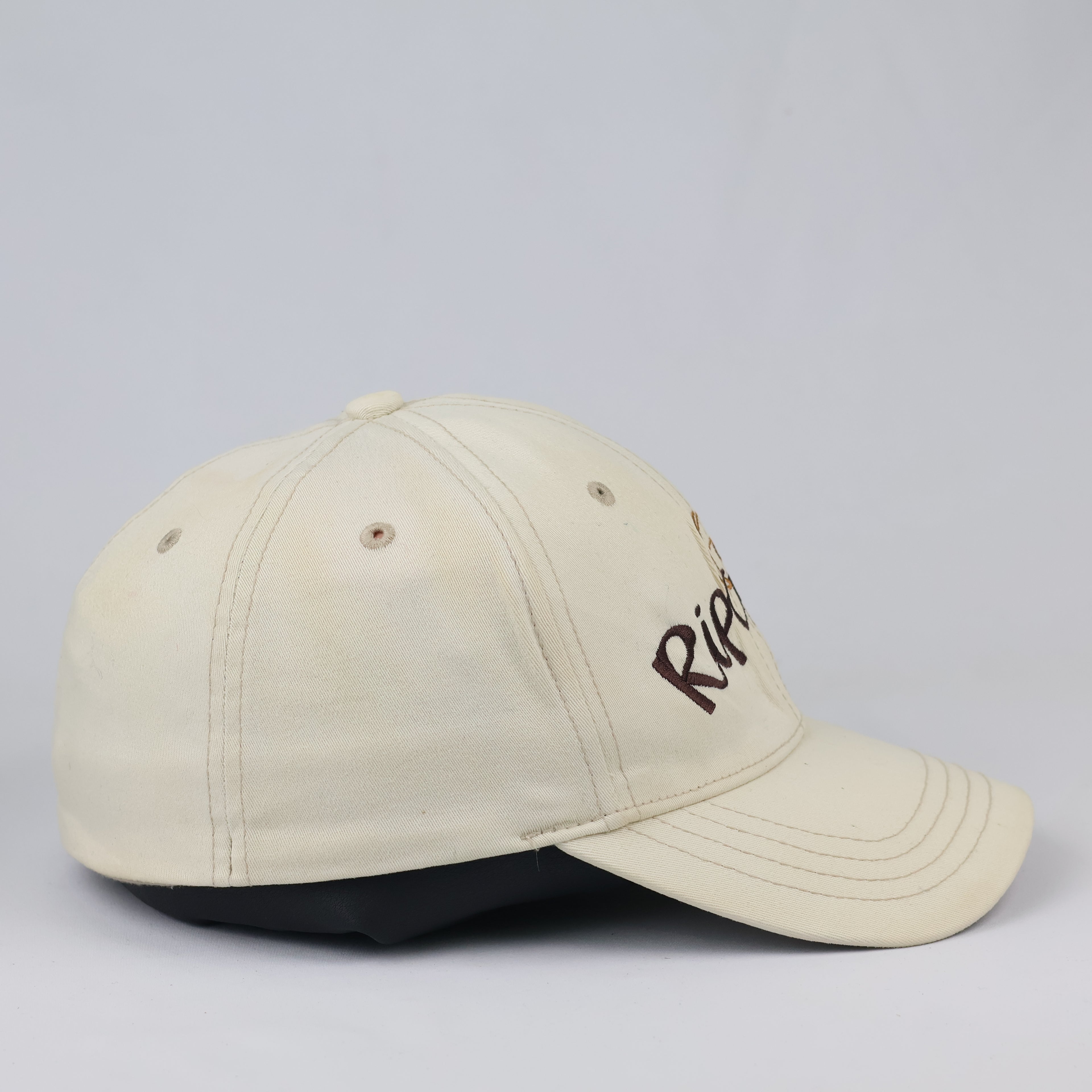Thrifted Rip Curl Unifit Spellout Hat | Off-White Stretch Fit