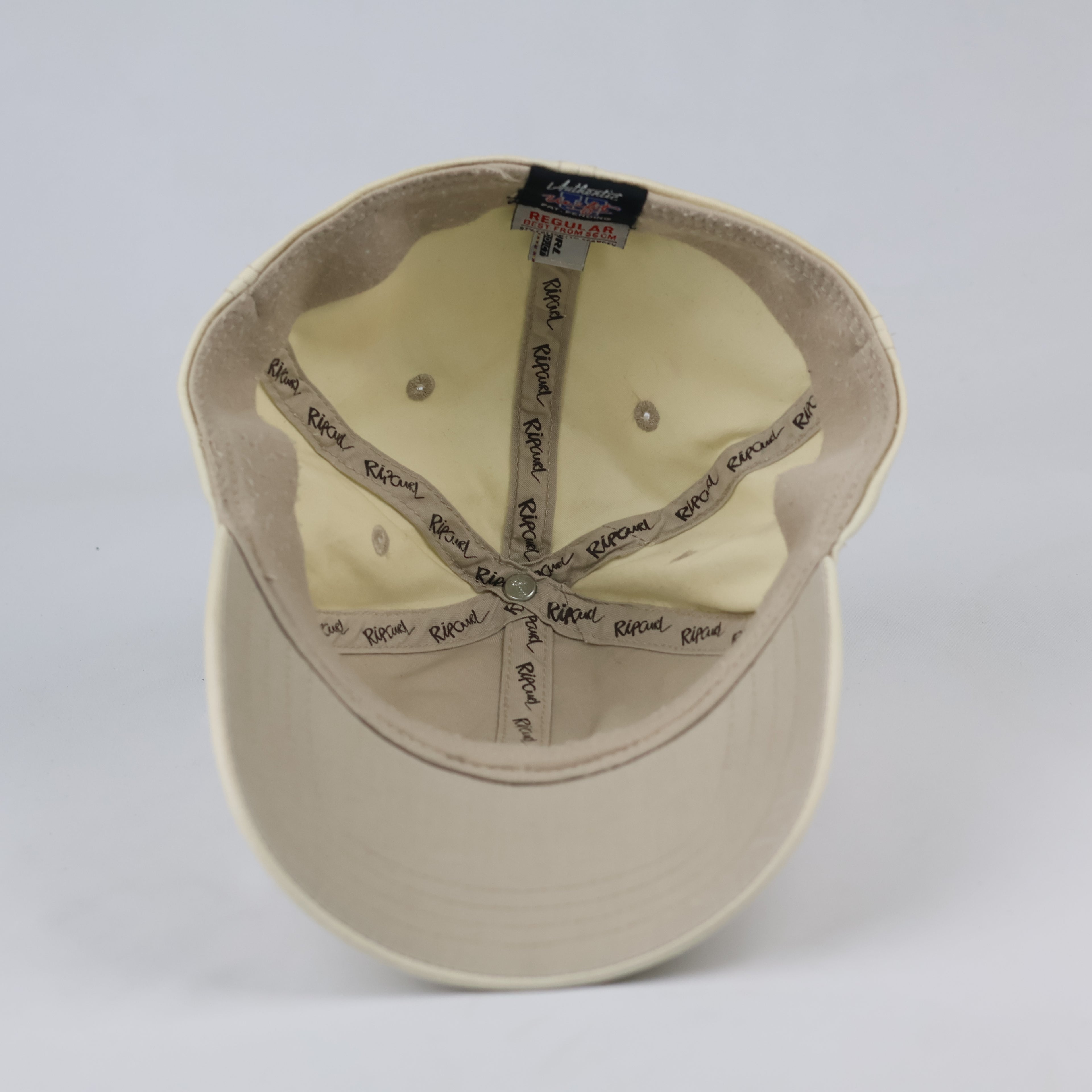 Thrifted Rip Curl Unifit Spellout Hat | Off-White Stretch Fit