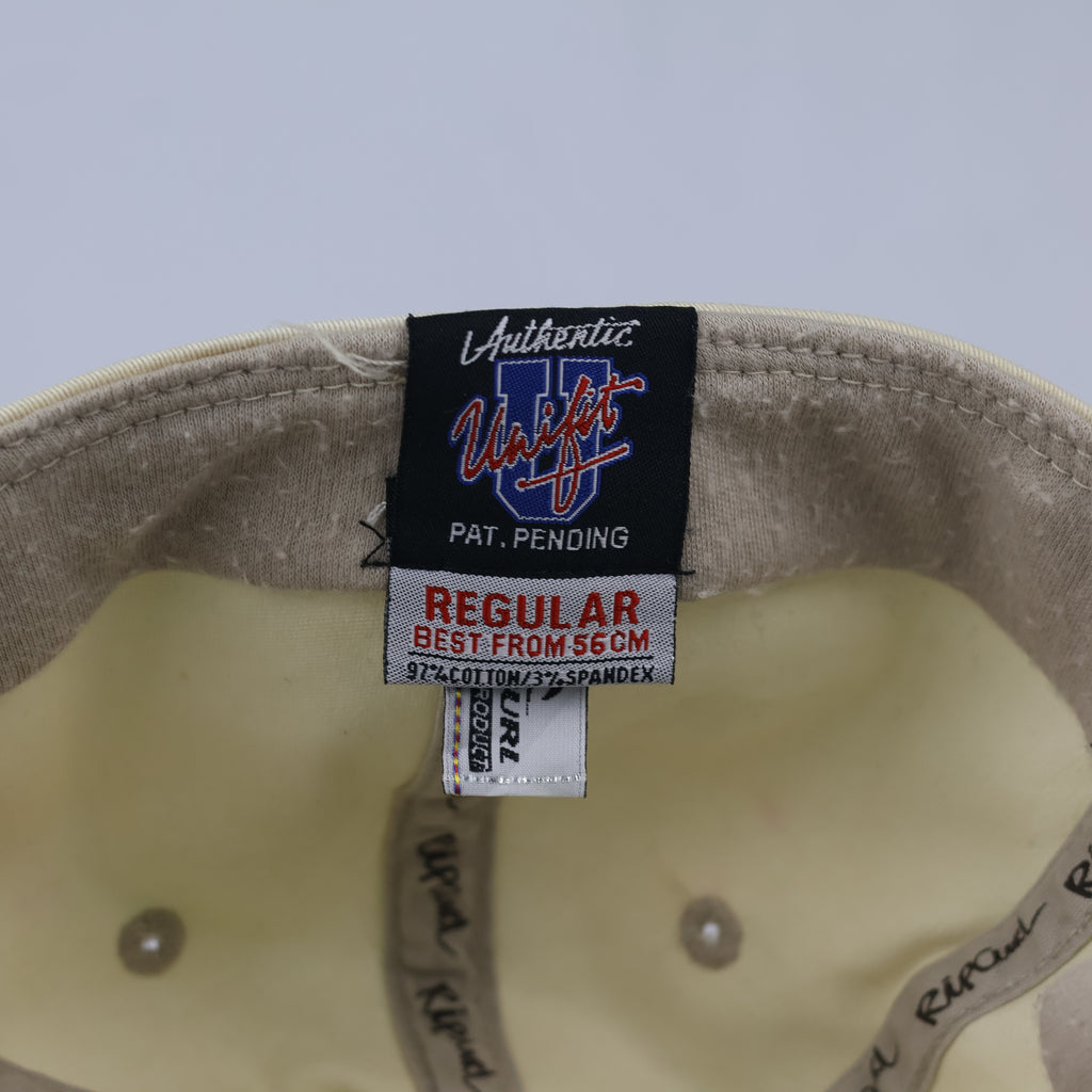 Thrifted Rip Curl Unifit Spellout Hat | Off-White Stretch Fit