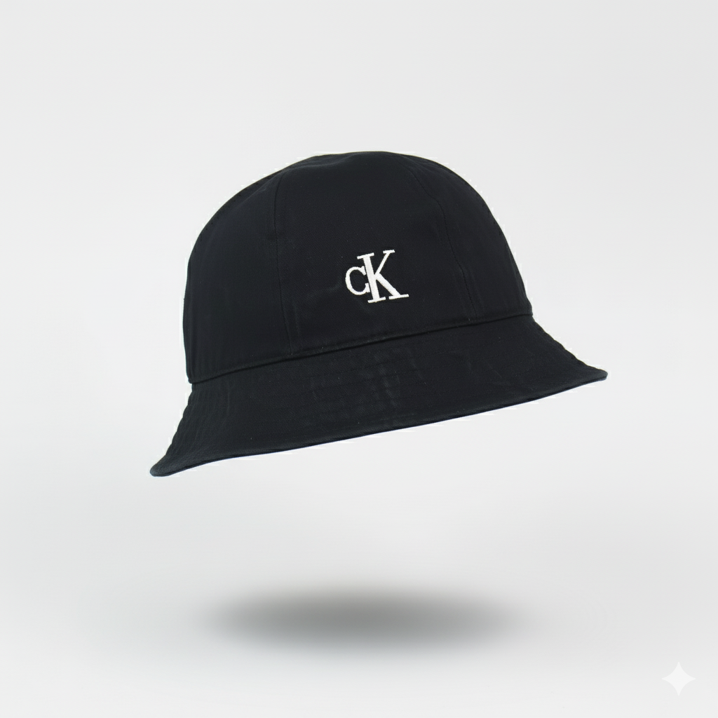 "cK" Logo Bucket Hat - Black