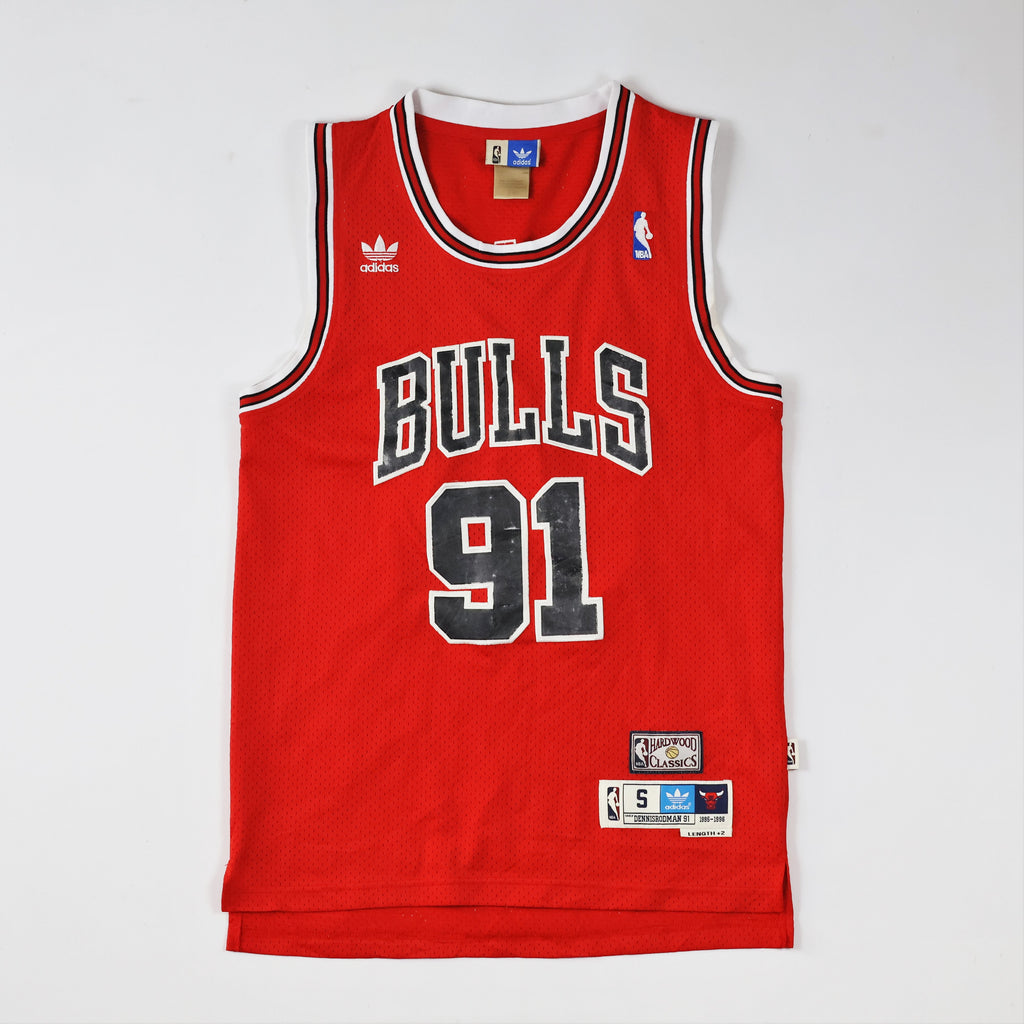 Vintage Adidas NBA Chicago Bulls Dennis Rodman #91 Hardwood Classics Jersey
