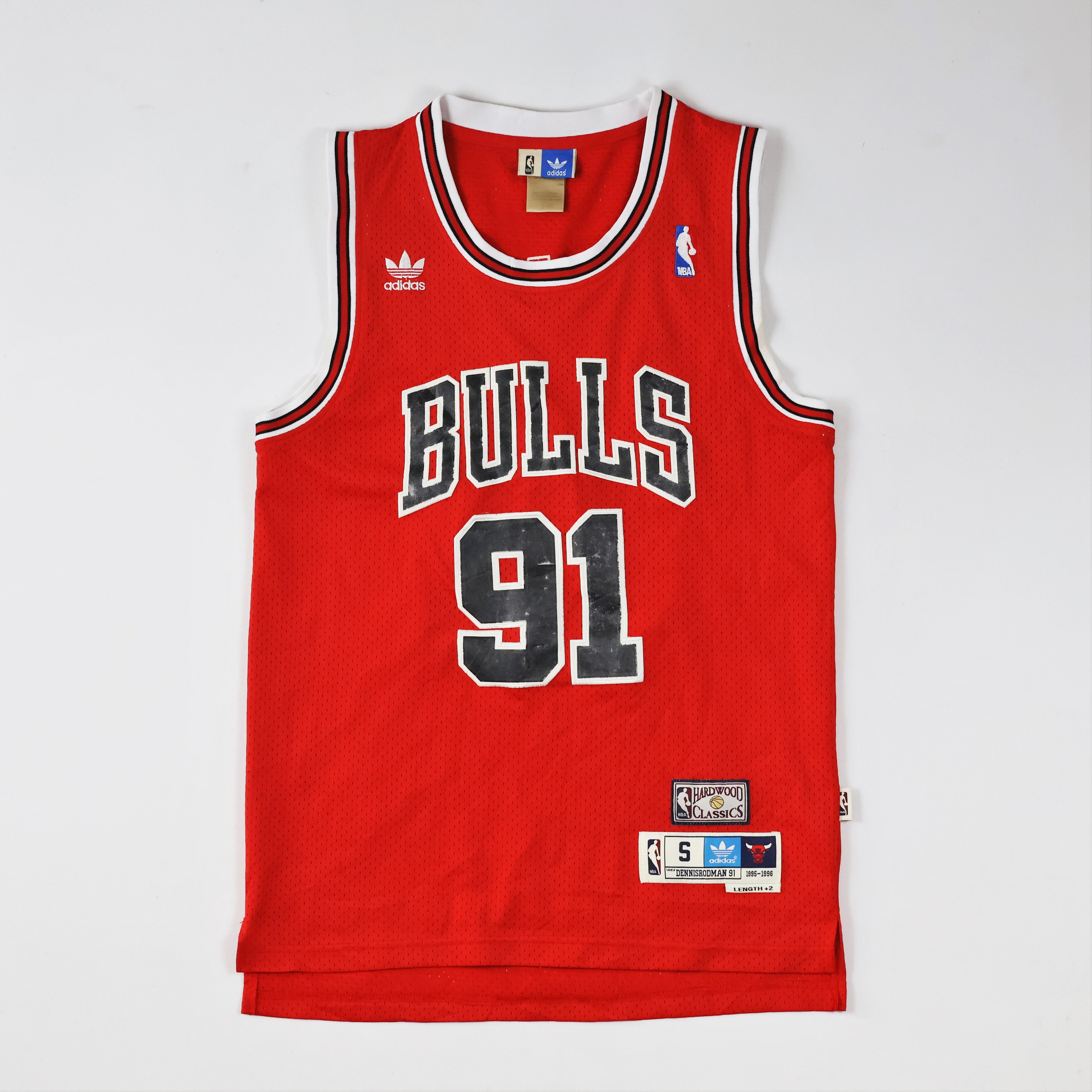Vintage Adidas NBA Chicago Bulls Dennis Rodman #91 Hardwood Classics Jersey