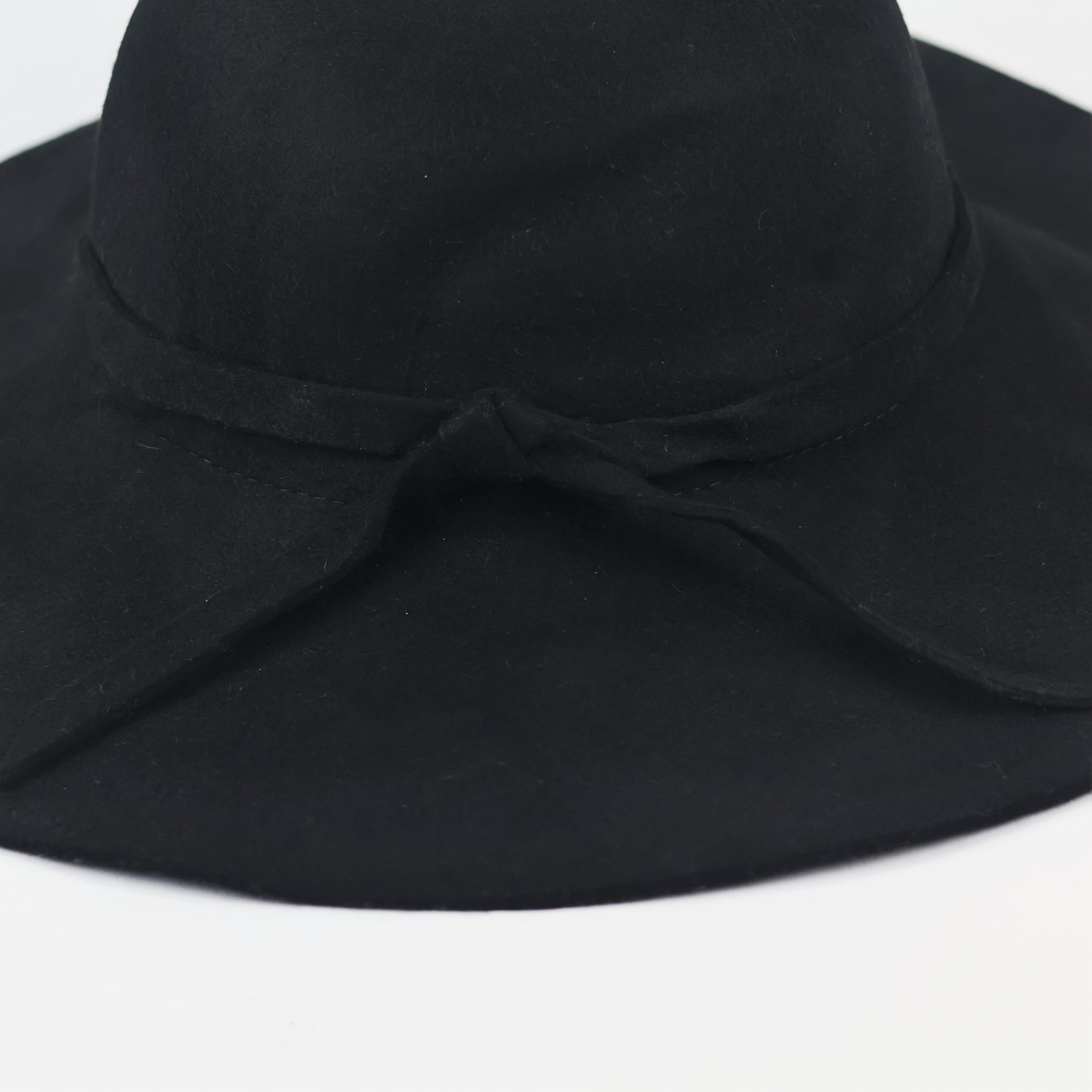 Premium Black Wool Thrifted Hat - Women's Warm Natural Knit Hat