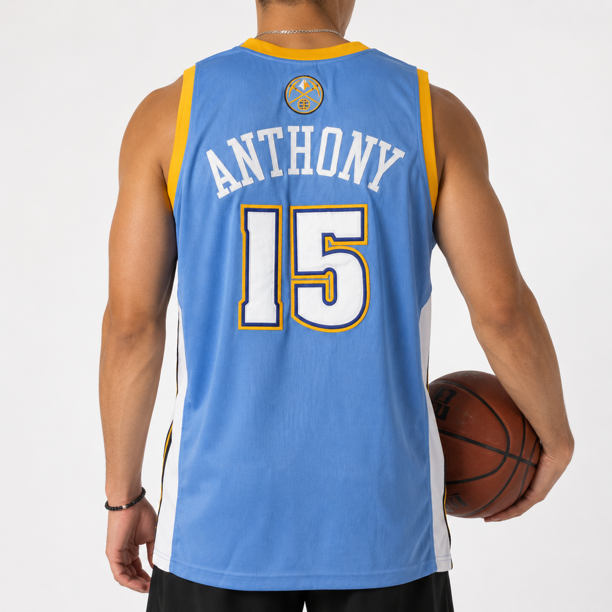 Vintage Adidas NBA Denver Nuggets Carmelo Anthony #15 Basketball Thrifted Jersey - Blue