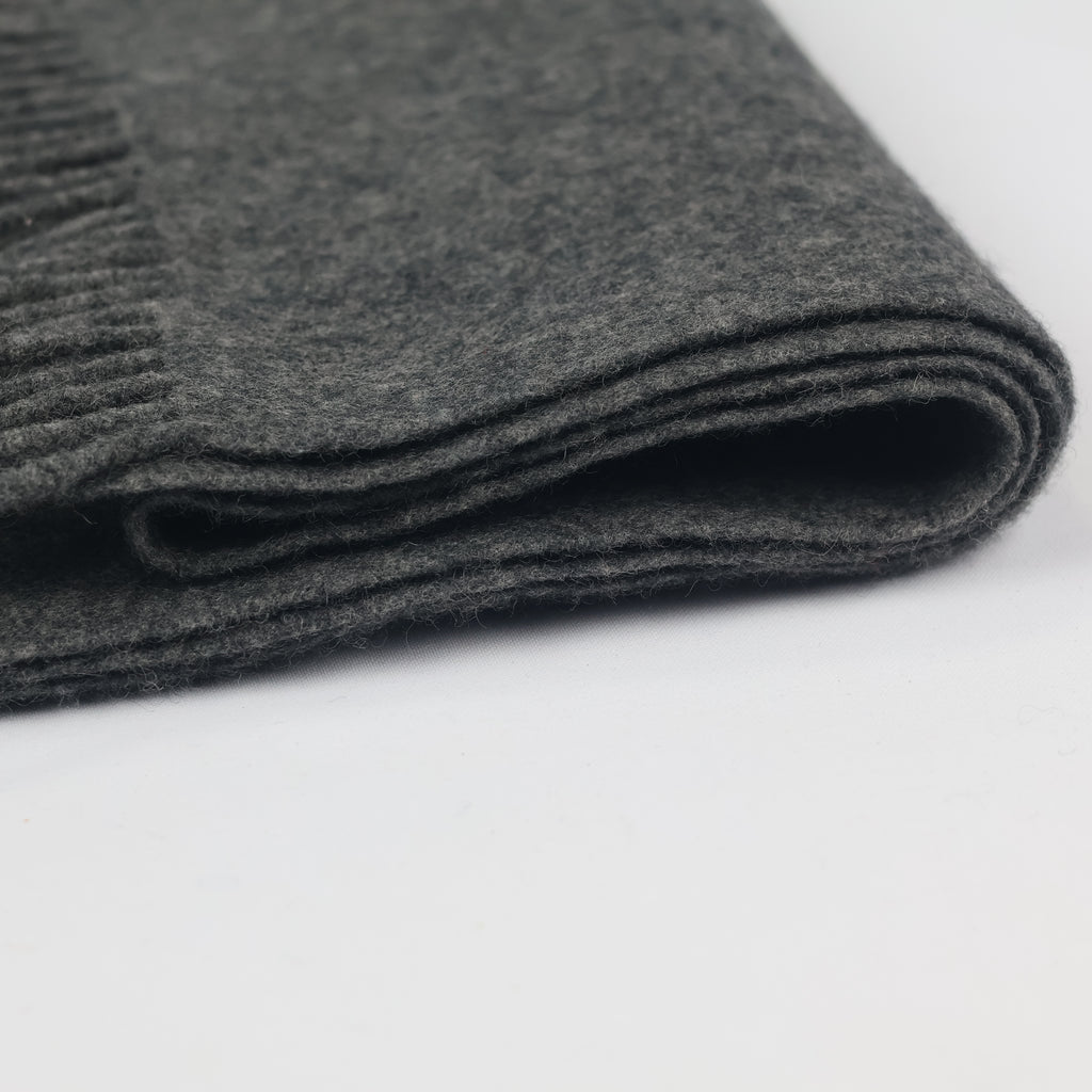 Royal Speyside Scottish Wool Thrifted Scarf - Dark Grey Heritage Muffler