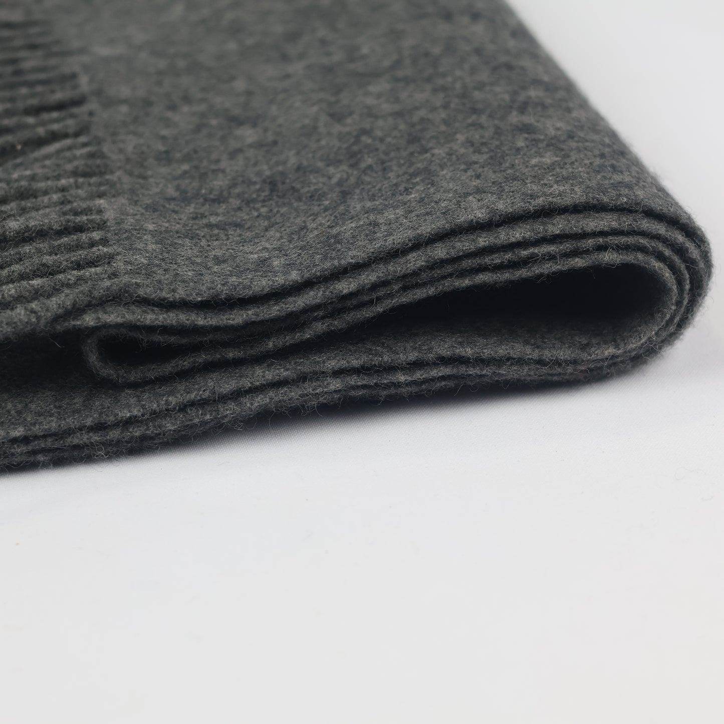 Royal Speyside Scottish Wool Thrifted Scarf - Dark Grey Heritage Muffler