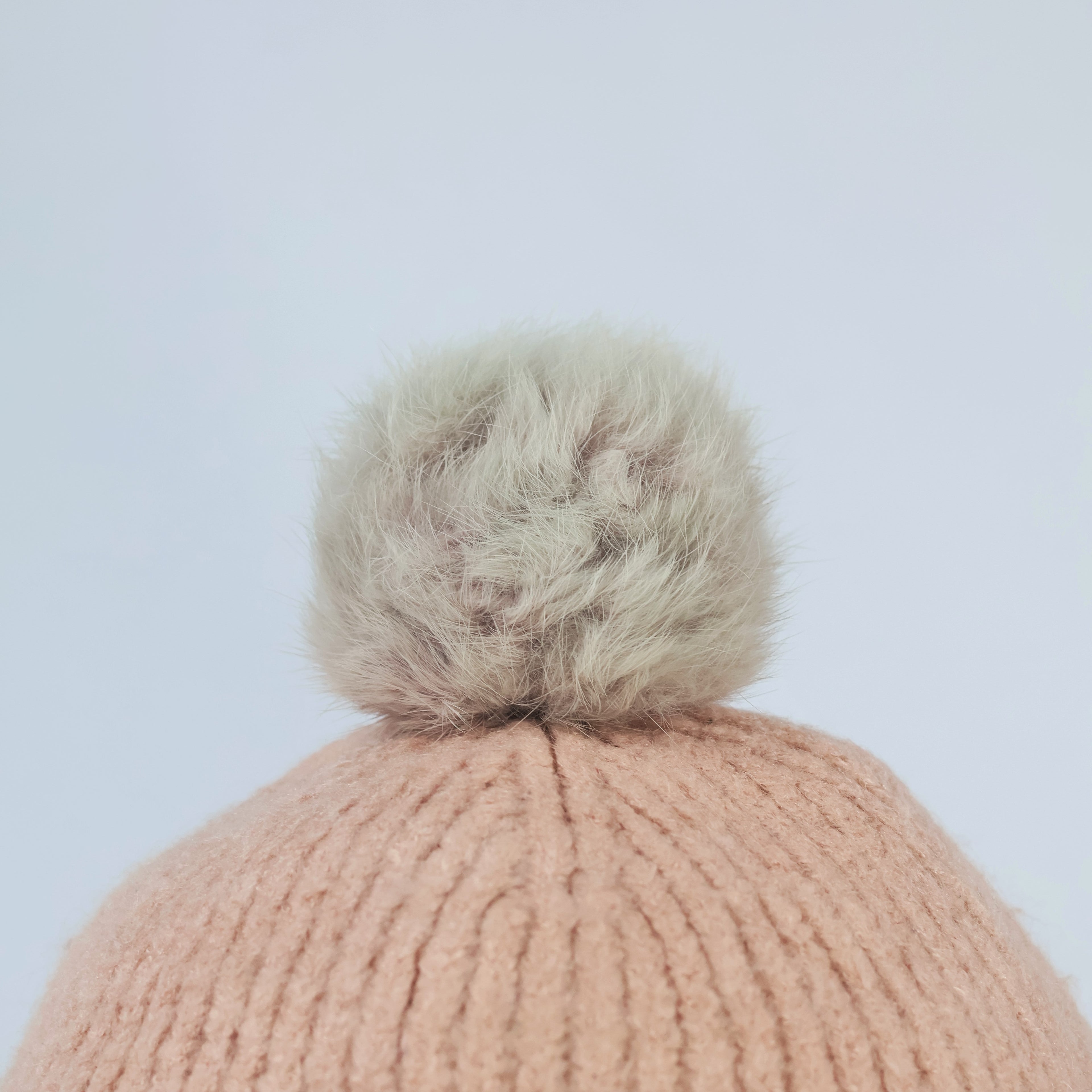 Women’s Soft Pink Rib-Knit Thrifted Beanie – Cozy Cuffed Winter Hat