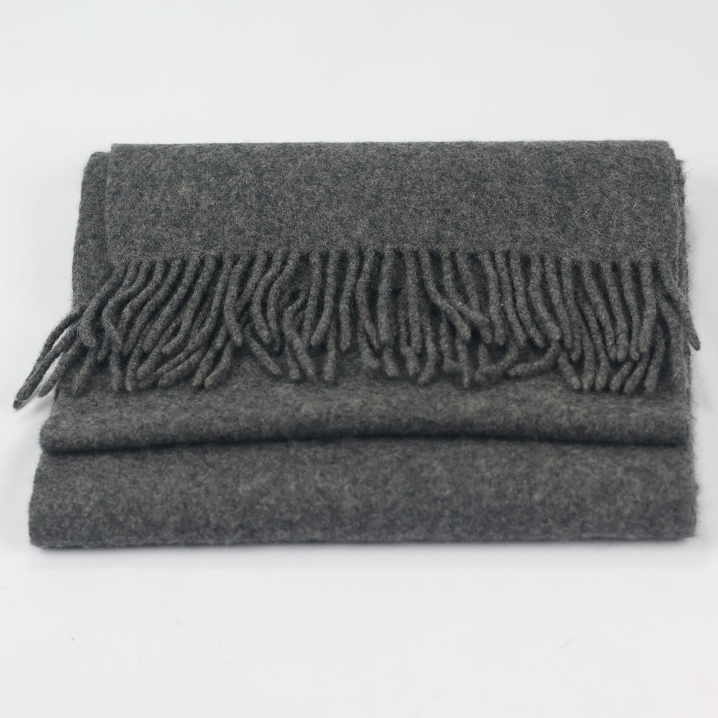 Royal Speyside Scottish Wool Thrifted Scarf - Dark Grey Heritage Muffler
