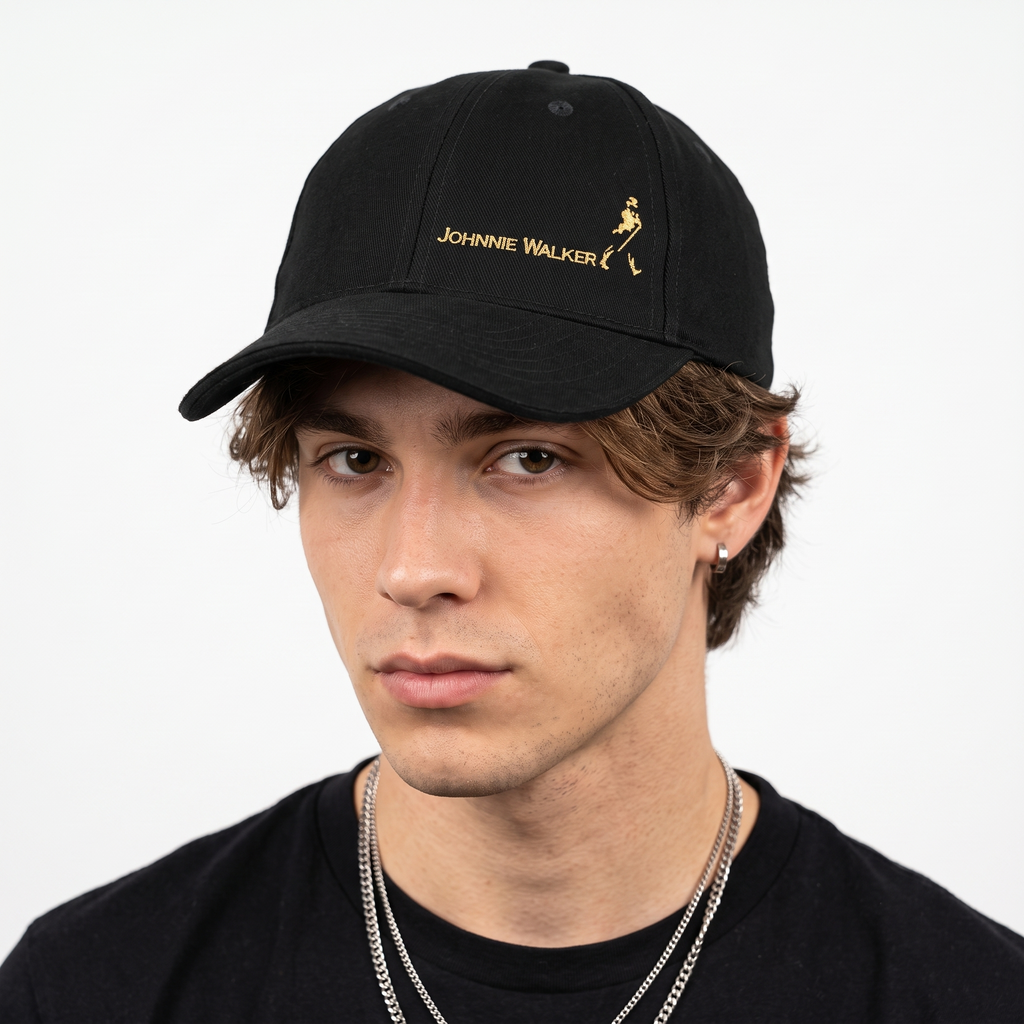 Thrifted Johnnie Walker Striding Man Black Dad Hat (56-57cm) | 10576
