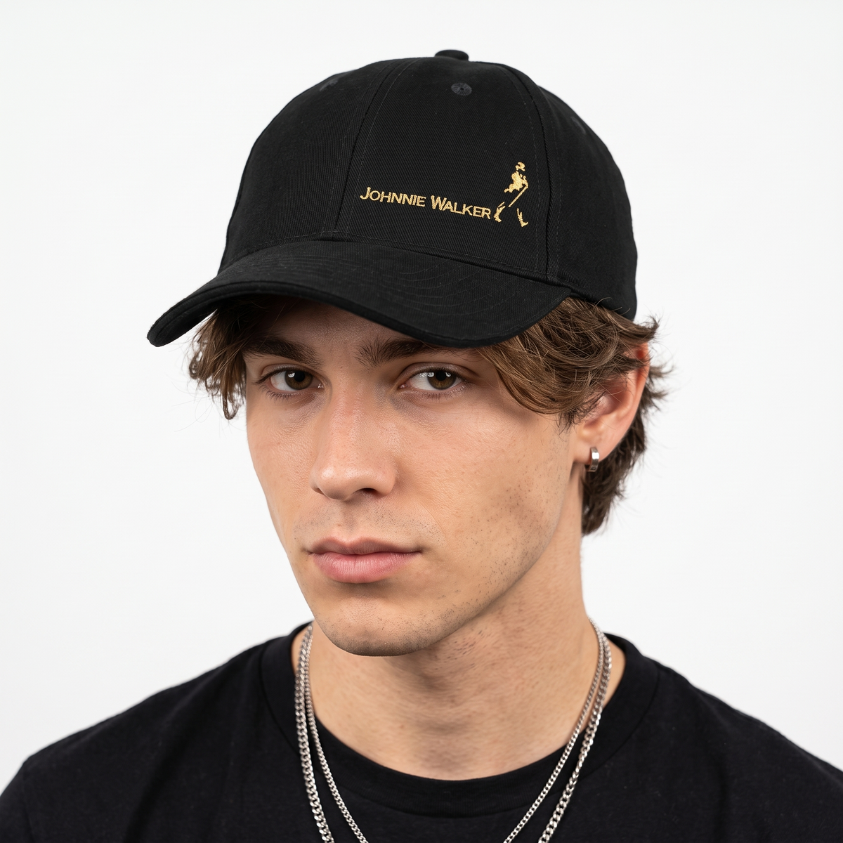 Thrifted Johnnie Walker Striding Man Black Dad Hat (56-57cm) | 10576