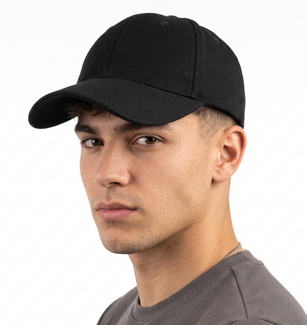 Thrifted Essential Black Structured Hat (57-58cm) | 10607