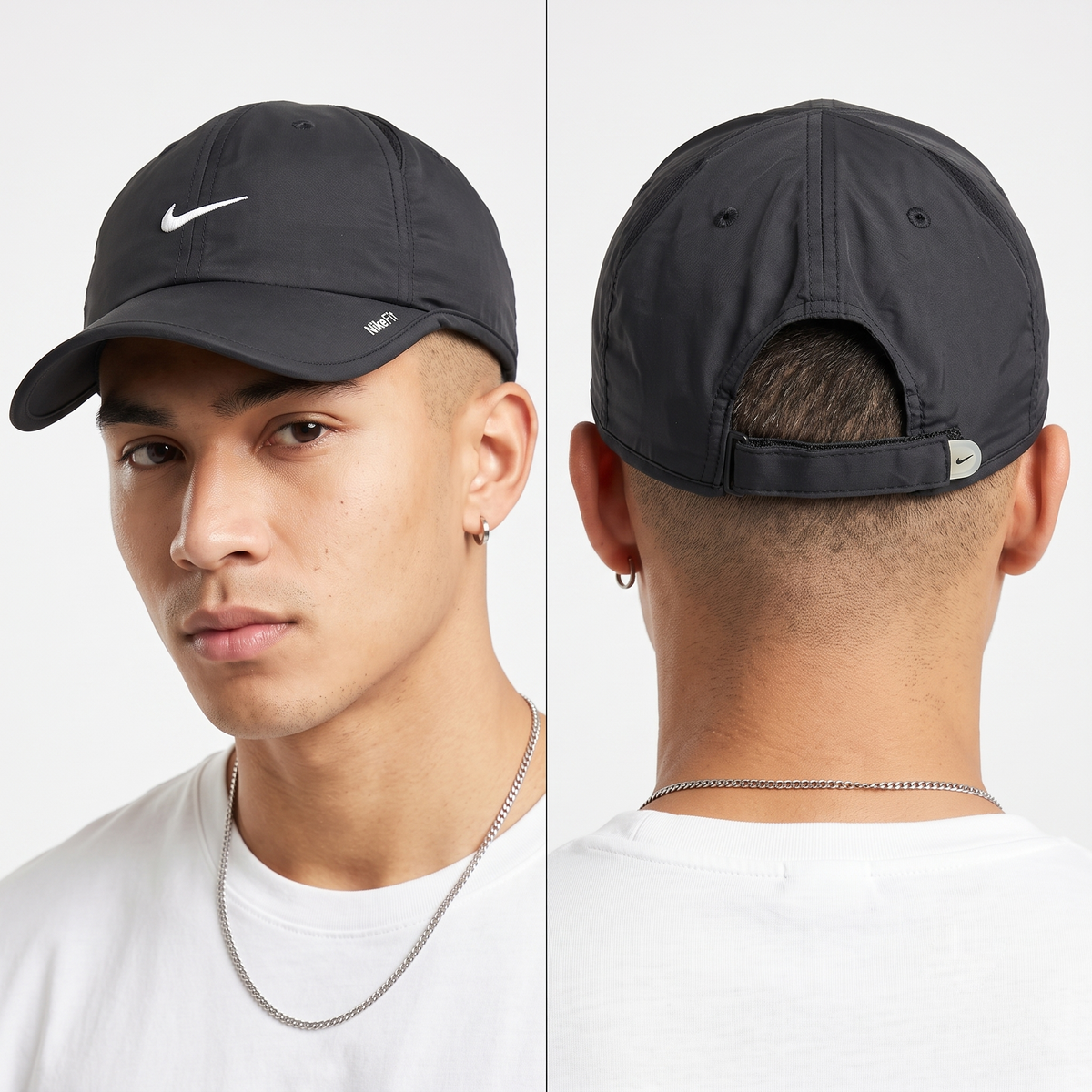 thrifted Vintage Nike Swoosh Black Adjustable Sports Hat (58-60cm) | 10382