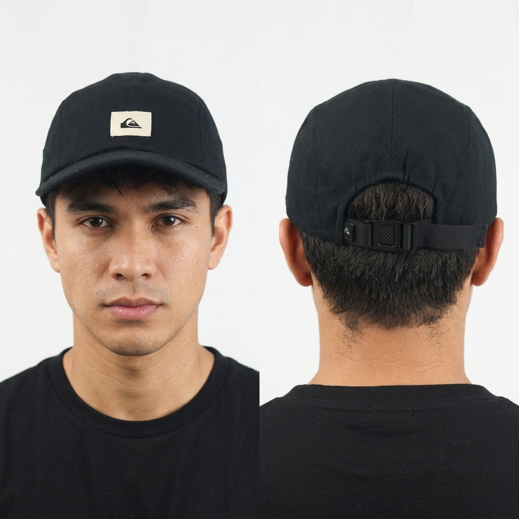 Thrifted Quiksilver The Classics Yupoong Black 5-Panel Cap (Size 57–59 cm) | 11015
