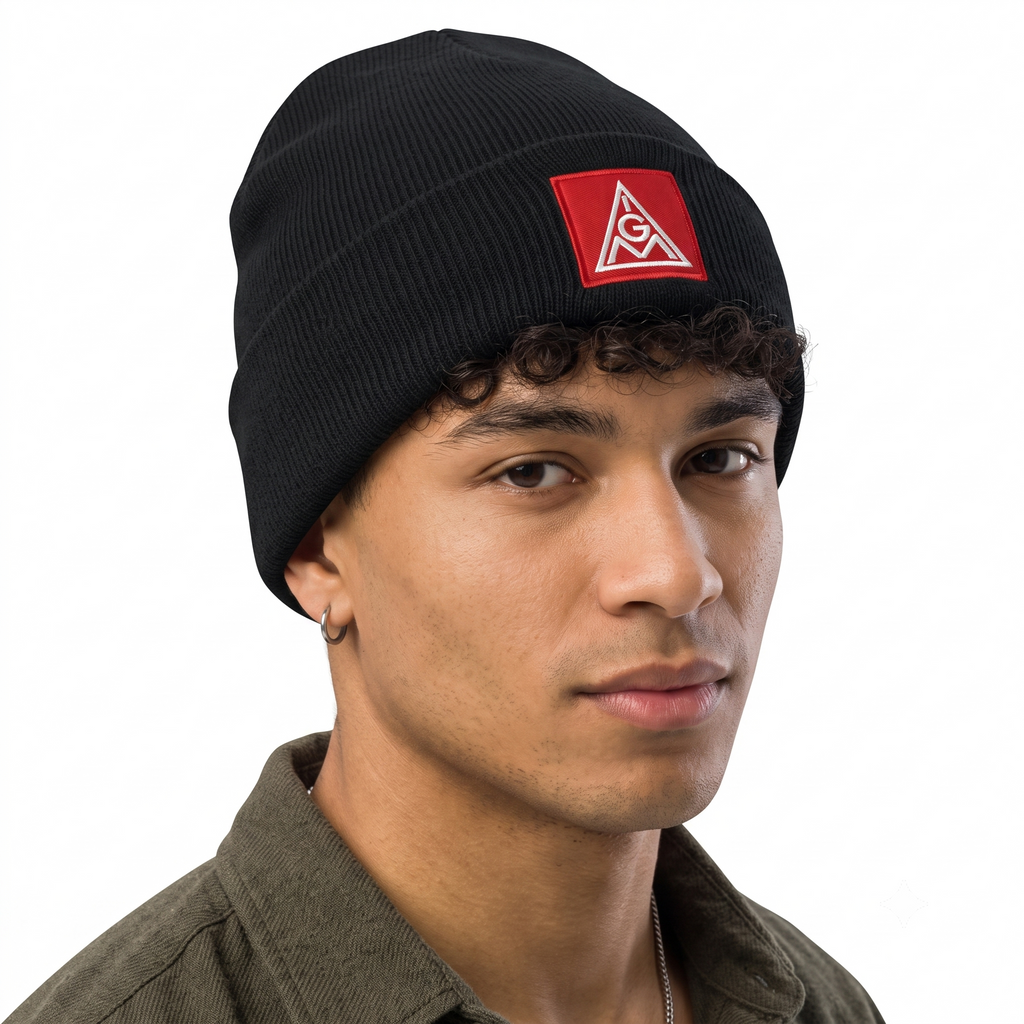 thrifted Solid Black Knit Winter Skull Cap Adult Size