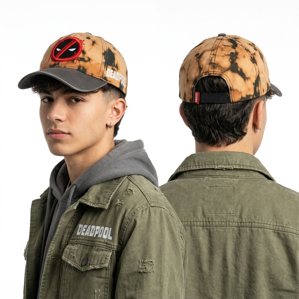 Thrifted Marvel Deadpool Embroidered Graphic Baseball Cap (55-56cm) | 10616