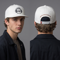 Thrifted BANC White Cotton Flat Brim Snapback (Size 56–58 cm) | 10991