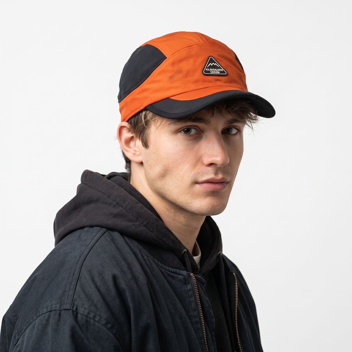Thrifted Kilimanjaro Peak Orange Nylon Camper Cap (Size 57–59 cm) | 10875