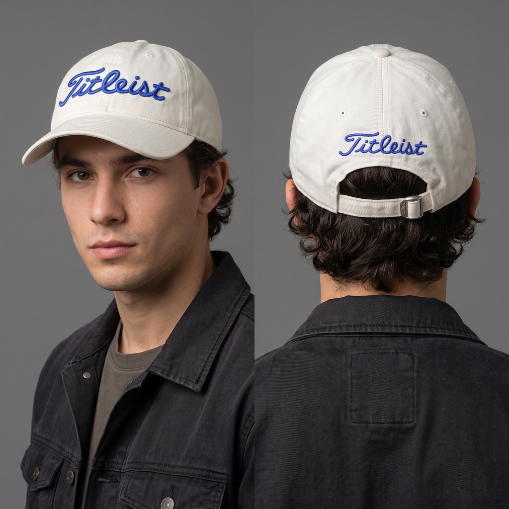 Thrifted Titleist New Era White Cotton Strapback Cap (Size 57–59 cm) | 10900