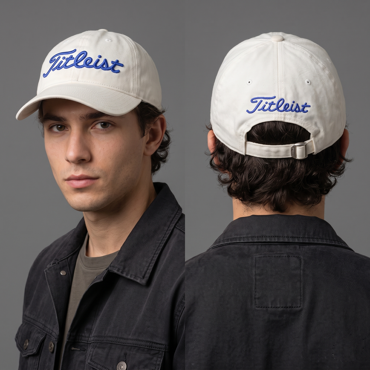 Thrifted Titleist New Era White Cotton Strapback Cap (Size 57–59 cm) | 10900