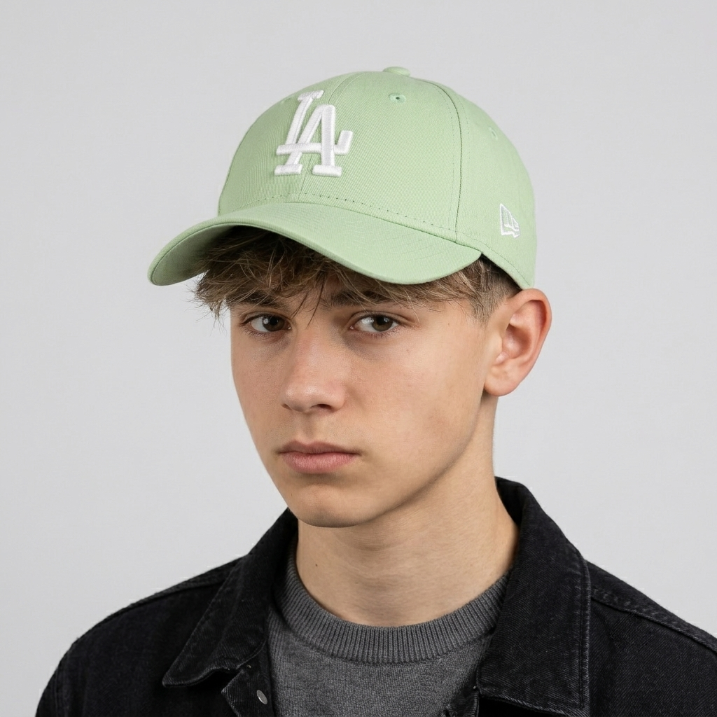 Thrifted New Era 9FORTY LA Dodgers Mint Green Cotton Cap (Size 52–53 cm) | 10867