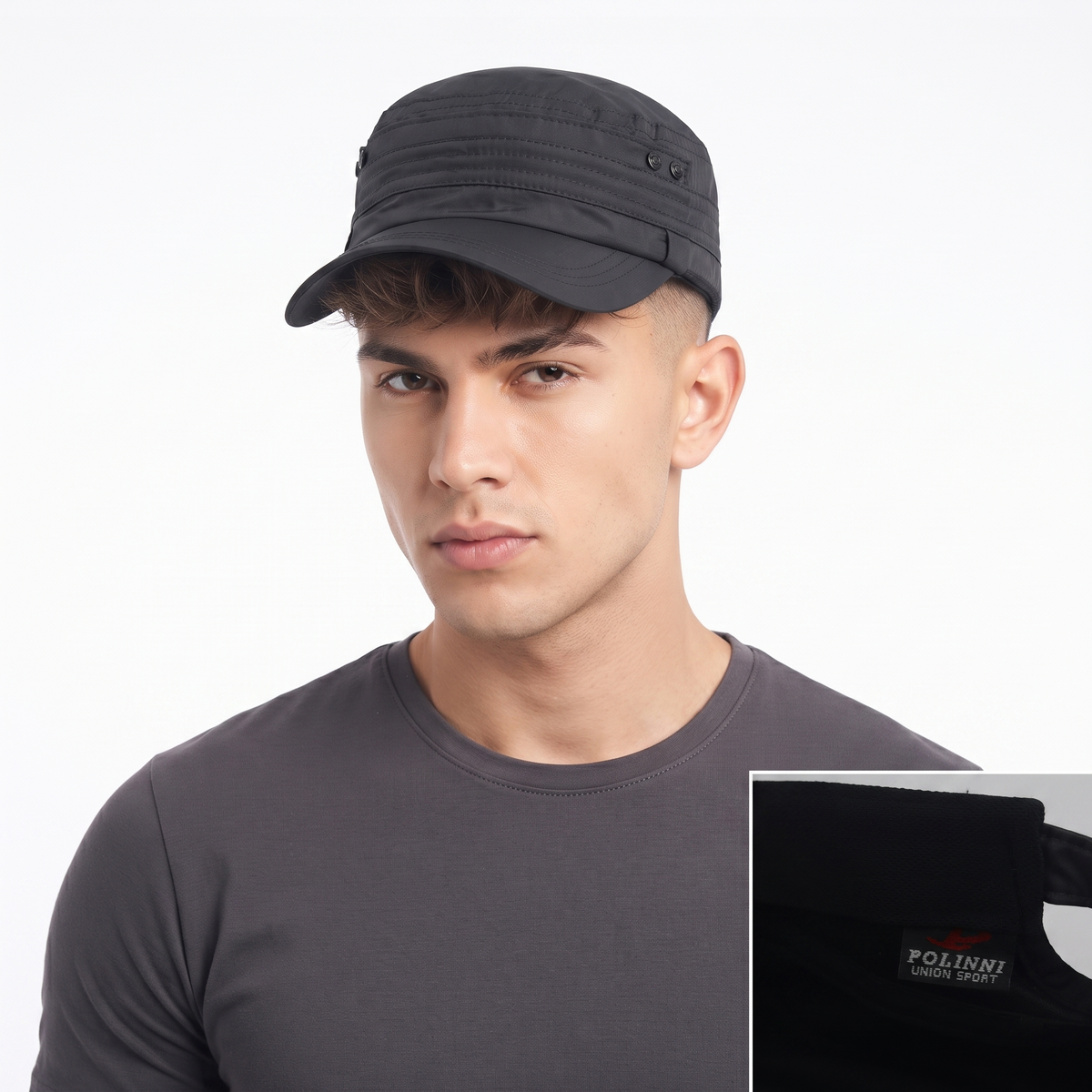 thrifted Vintage Polinni Union Sport Cadet Cap - Black | 10077