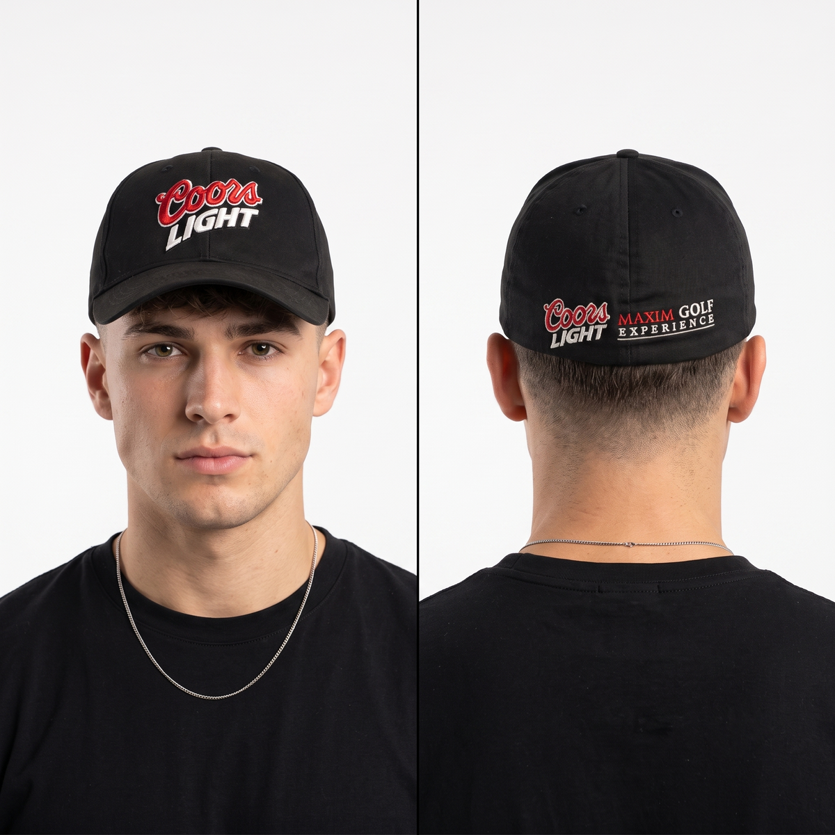 Thrifted Black Coors Light Embroidered Baseball Cap (57-58cm) | 10467