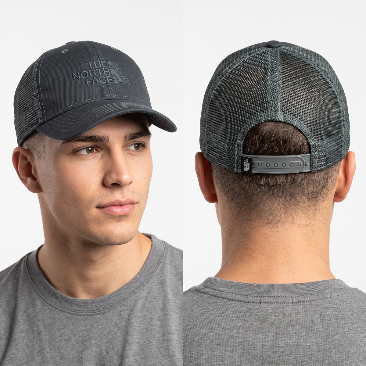 Thrifted Dark Grey The North Face Outdoor Trucker Baseball Hat (57-58cm) | 10425