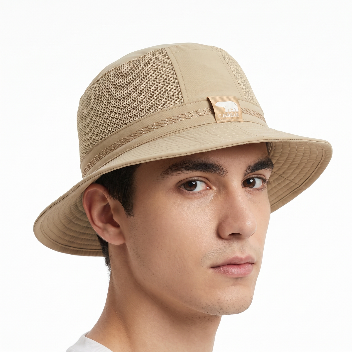 Thrifted Khaki Ventilated Mesh Boonie Hat (56-58 cm)