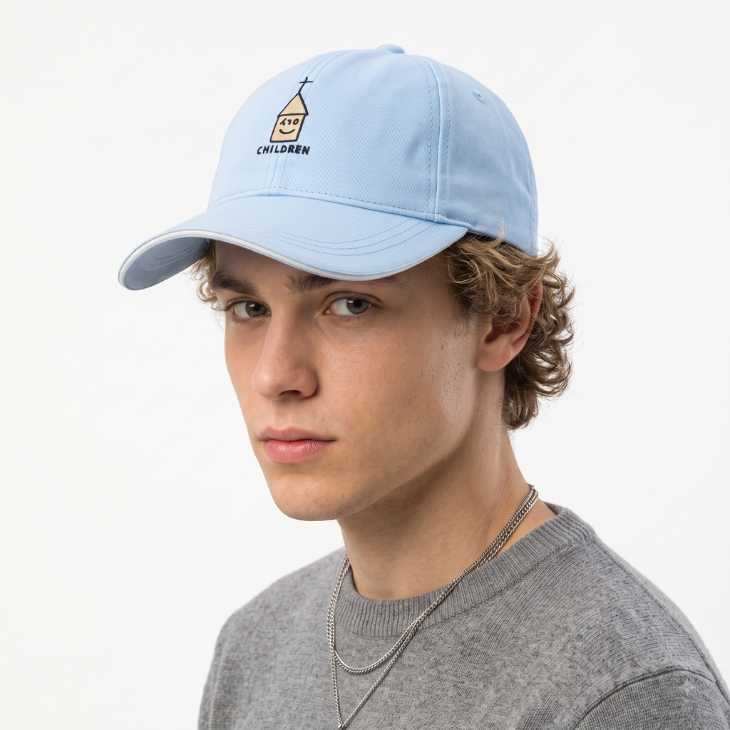 Thrifted Light Blue "CHILDREN" Graphic Baseball Cap (56-58 cm) | 10048