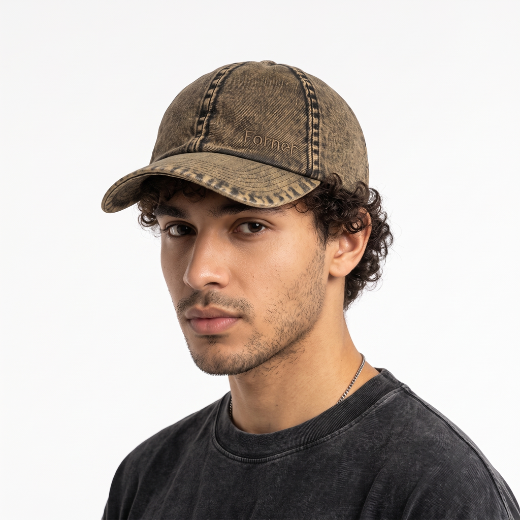 Thrifted Grunge Style Distressed Brown Winter-Ready Cap (57-58cm) | 10596