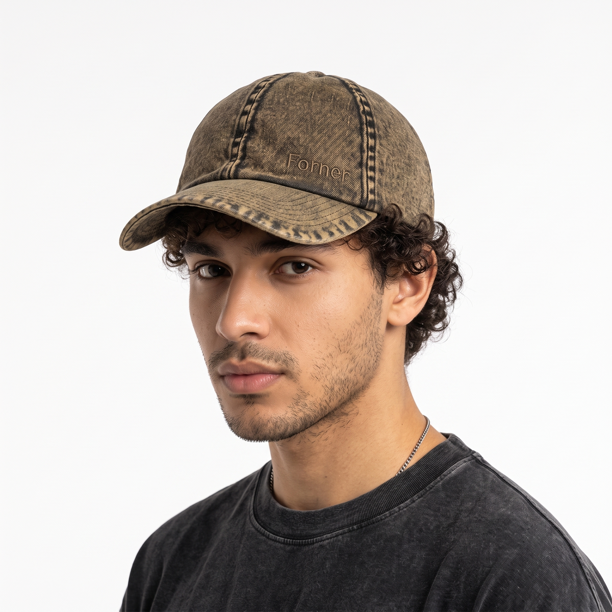 Thrifted Grunge Style Distressed Brown Winter-Ready Cap (57-58cm) | 10596