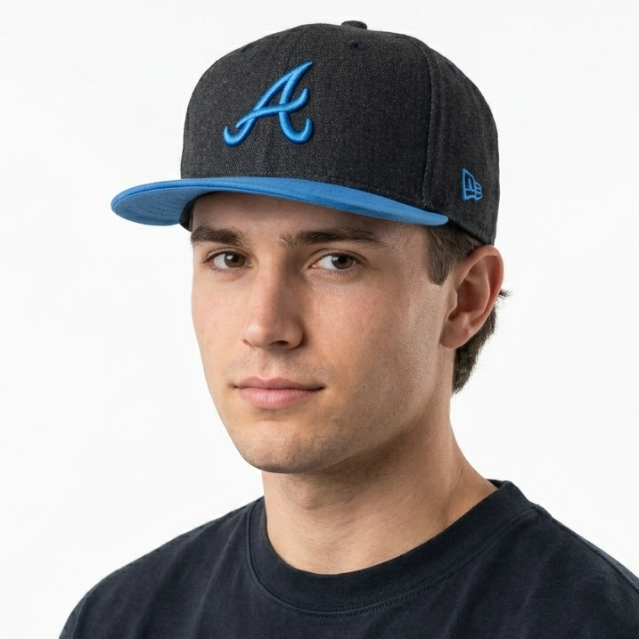 Thrifted New Era Atlanta Braves Black & Blue Snapback (57-59 cm) |10719