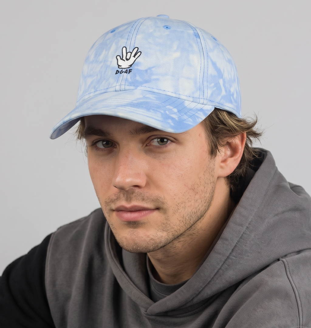 Thrifted The Dudes Tie-Dye Hand Graphic Cotton Dad Hat (Size 56–57 cm) | 10863