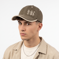 Thrifted Contrast Stitch Khaki Brown Baseball Cap (56-57cm) | 10599