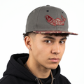 Thrifted Native Origins Salmon Print Gray Baseball Cap (57-58cm) | 10572