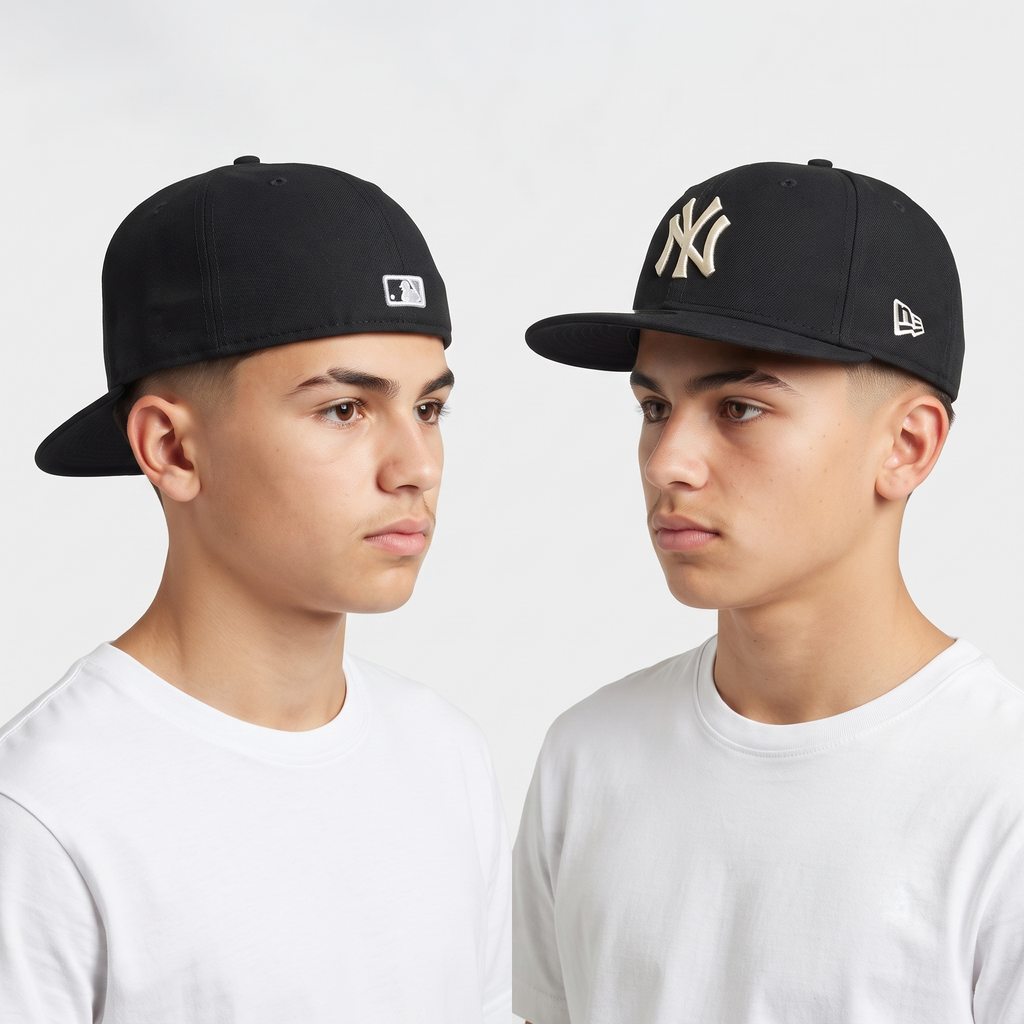 Thrifted New Era Black Fitted Baseball Cap (55-56cm) | 10371