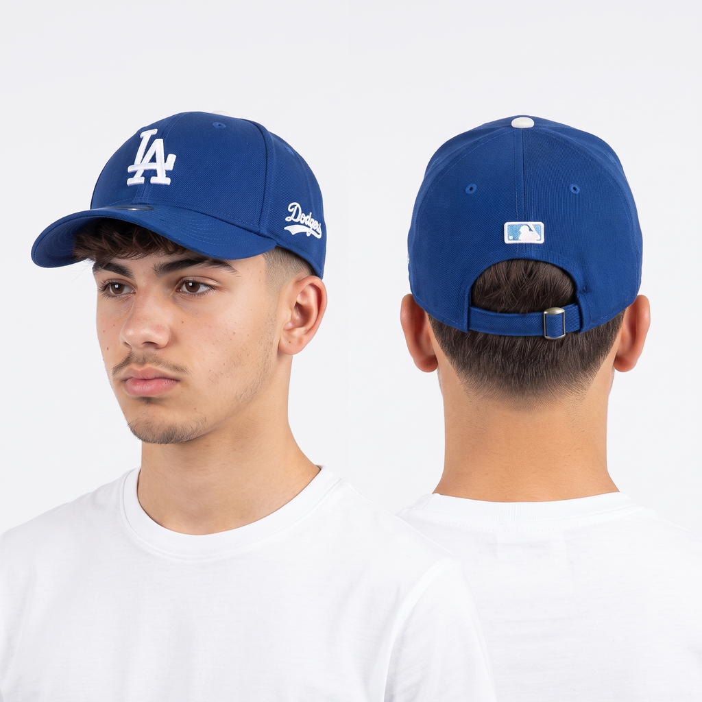 Thrifted LA Dodgers Script Embroidery Cap | Embroidered MLB Strapback Hat | 10146