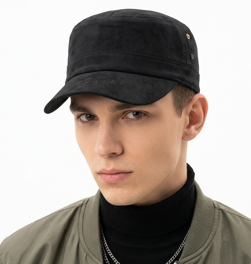 Thrifted  Brookside New York Black Cadet Cap (57-58 cm)  |10742