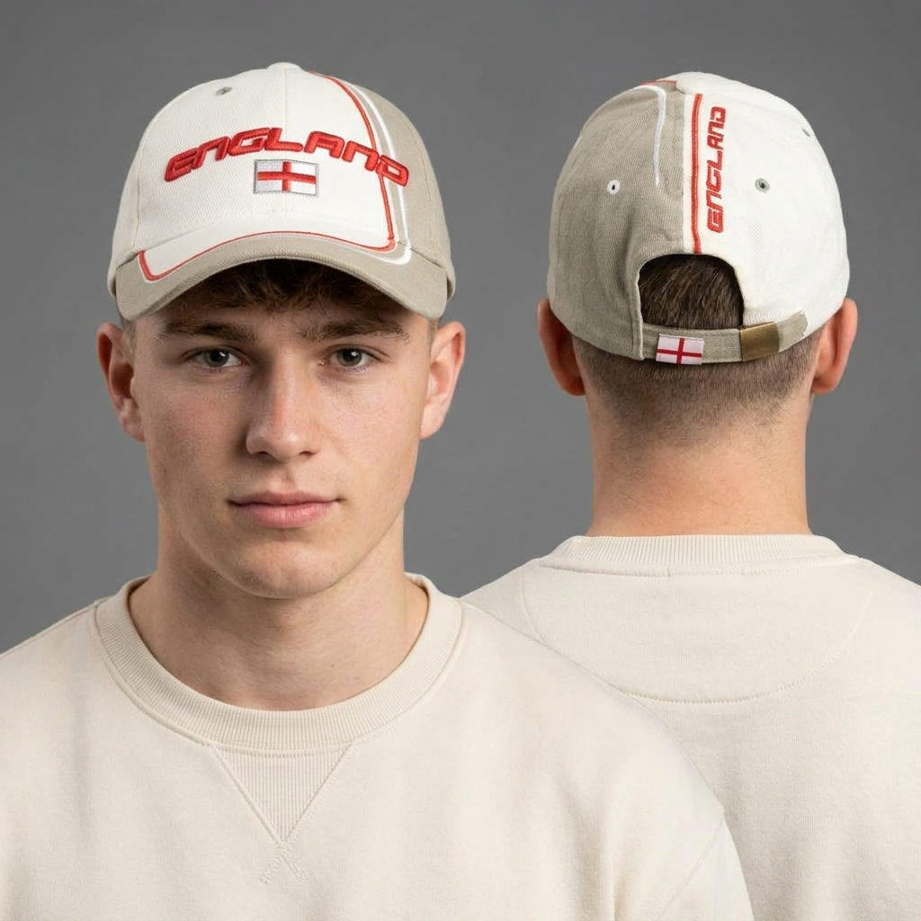 Thrifted HAD Cap England Embroidered Two-Tone Strapback Hat (Size 57–59 cm) | 11017