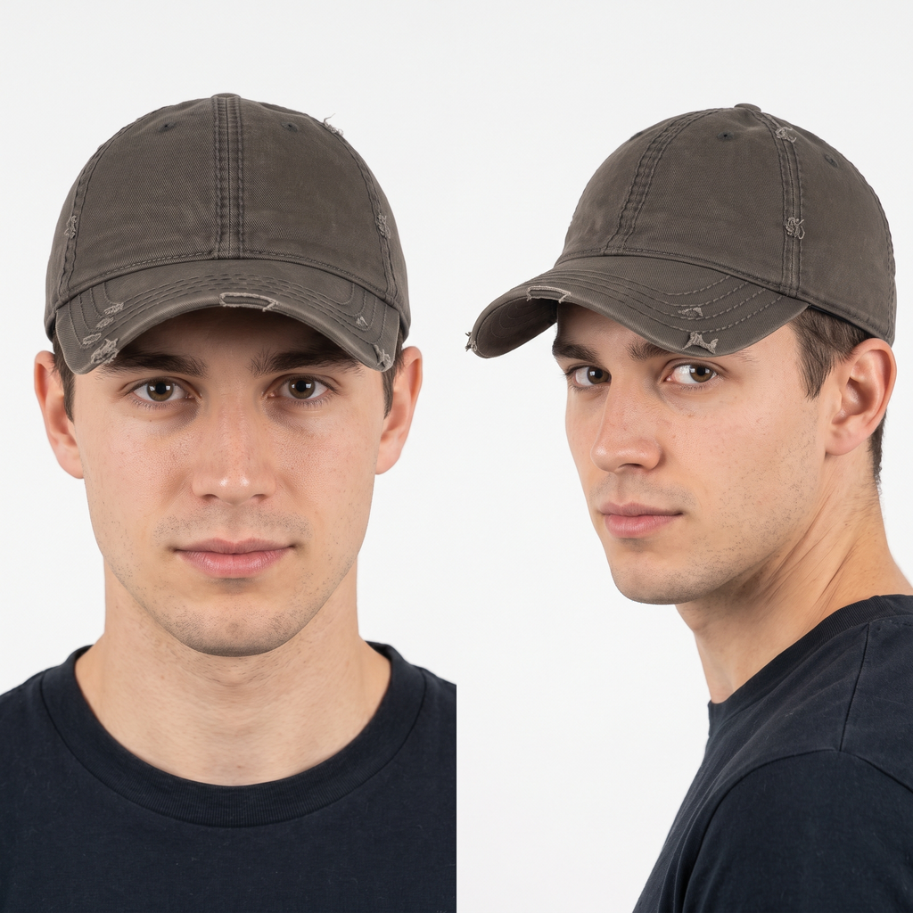 Thrifted OTTO 104-1018 Distressed Cotton Strapback Cap (57 cm) |10728