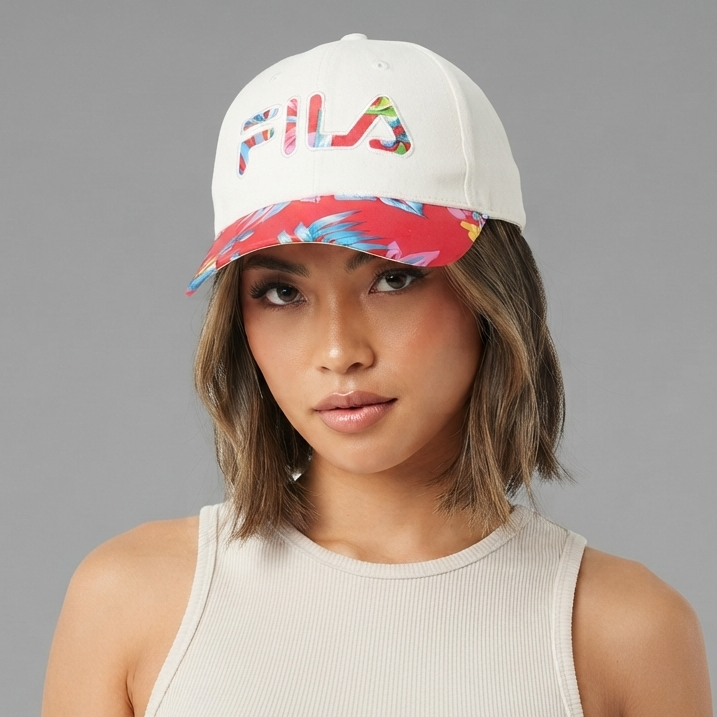 Thrifted Fila Official Floral Visor Cotton Dad Cap (56-57 cm) |10695