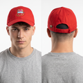 Thrifted Red Baseball Cap with Quirky Front Graphic (57-58cm) | 10593