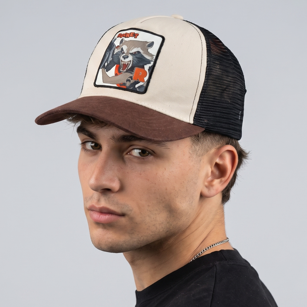 Thrifted Marvel Rocket Graphic Mesh Snapback Cap (57-58cm) | 10433