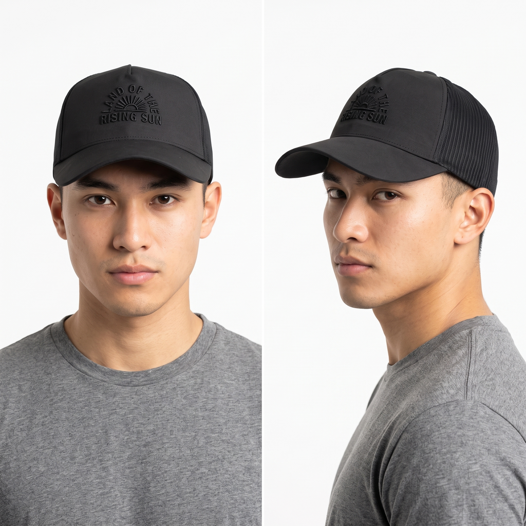 thrifted Forclaz Land of the Rising Sun Black Cap (57-58cm) | 10398