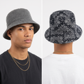 Thrifted 2-in-1 Faded Grey & Floral Print Sun Hat (57cm)